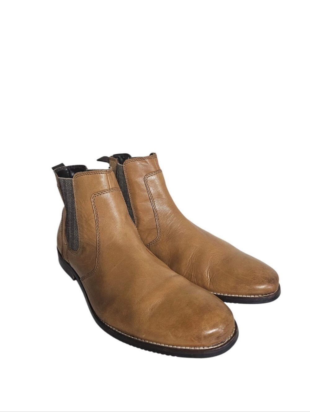 Stafford Chelsea Boots Men's 13 M Brown Leather Ankle Pull On Dress Casual
